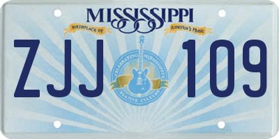 MS license plate ZJJ109