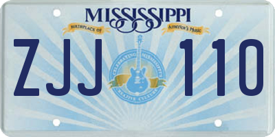 MS license plate ZJJ110