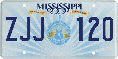 MS license plate ZJJ120
