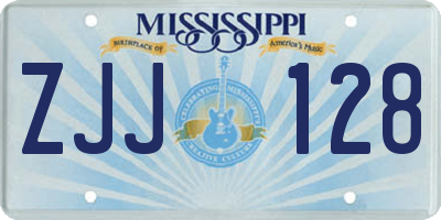 MS license plate ZJJ128