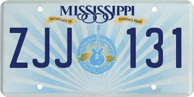 MS license plate ZJJ131