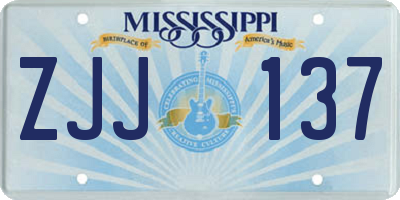 MS license plate ZJJ137