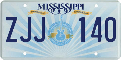 MS license plate ZJJ140