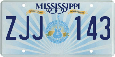 MS license plate ZJJ143