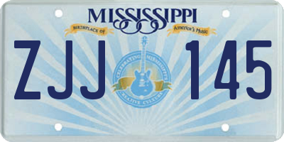 MS license plate ZJJ145