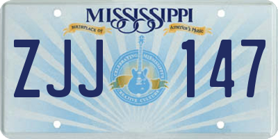 MS license plate ZJJ147