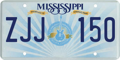 MS license plate ZJJ150