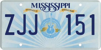MS license plate ZJJ151