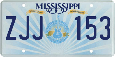 MS license plate ZJJ153