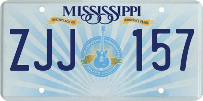 MS license plate ZJJ157
