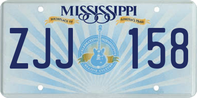 MS license plate ZJJ158