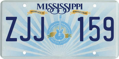 MS license plate ZJJ159