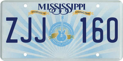 MS license plate ZJJ160