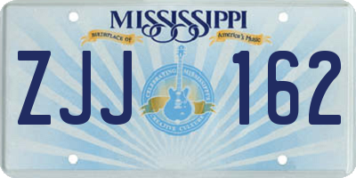 MS license plate ZJJ162