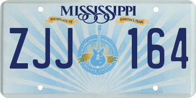 MS license plate ZJJ164
