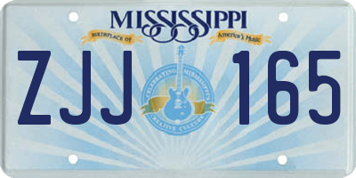 MS license plate ZJJ165