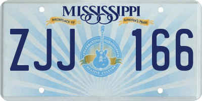 MS license plate ZJJ166