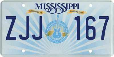MS license plate ZJJ167