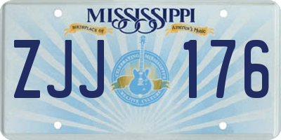 MS license plate ZJJ176