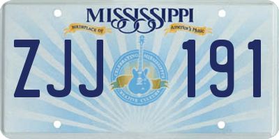 MS license plate ZJJ191