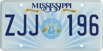 MS license plate ZJJ196