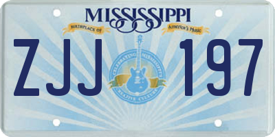 MS license plate ZJJ197