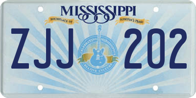 MS license plate ZJJ202