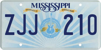 MS license plate ZJJ210