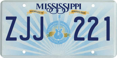 MS license plate ZJJ221