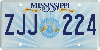 MS license plate ZJJ224
