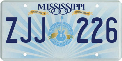 MS license plate ZJJ226
