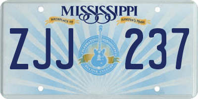 MS license plate ZJJ237