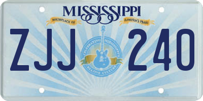 MS license plate ZJJ240