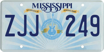 MS license plate ZJJ249