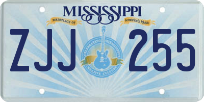 MS license plate ZJJ255