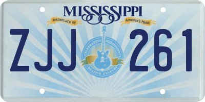 MS license plate ZJJ261