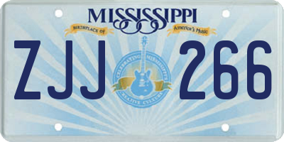 MS license plate ZJJ266