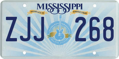 MS license plate ZJJ268