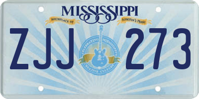 MS license plate ZJJ273