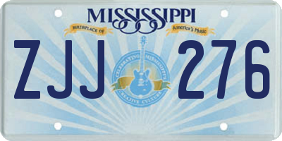 MS license plate ZJJ276