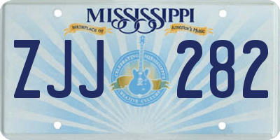 MS license plate ZJJ282