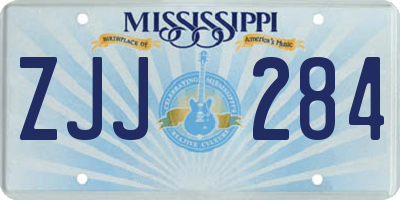 MS license plate ZJJ284