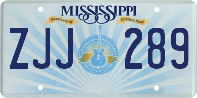 MS license plate ZJJ289
