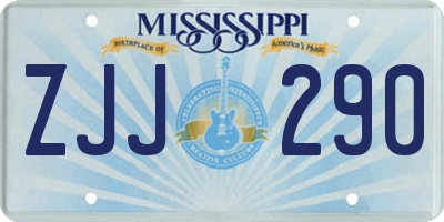 MS license plate ZJJ290