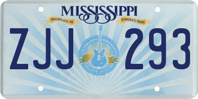 MS license plate ZJJ293