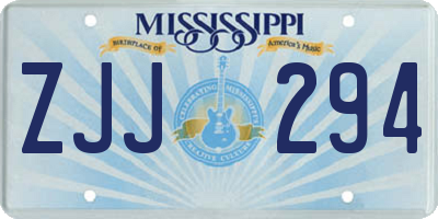 MS license plate ZJJ294