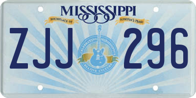 MS license plate ZJJ296