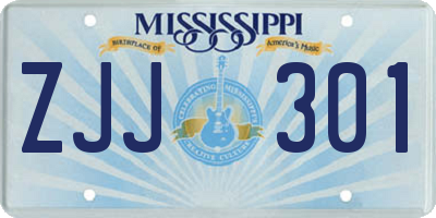 MS license plate ZJJ301