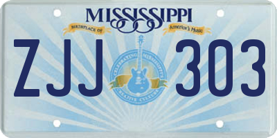 MS license plate ZJJ303