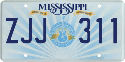 MS license plate ZJJ311